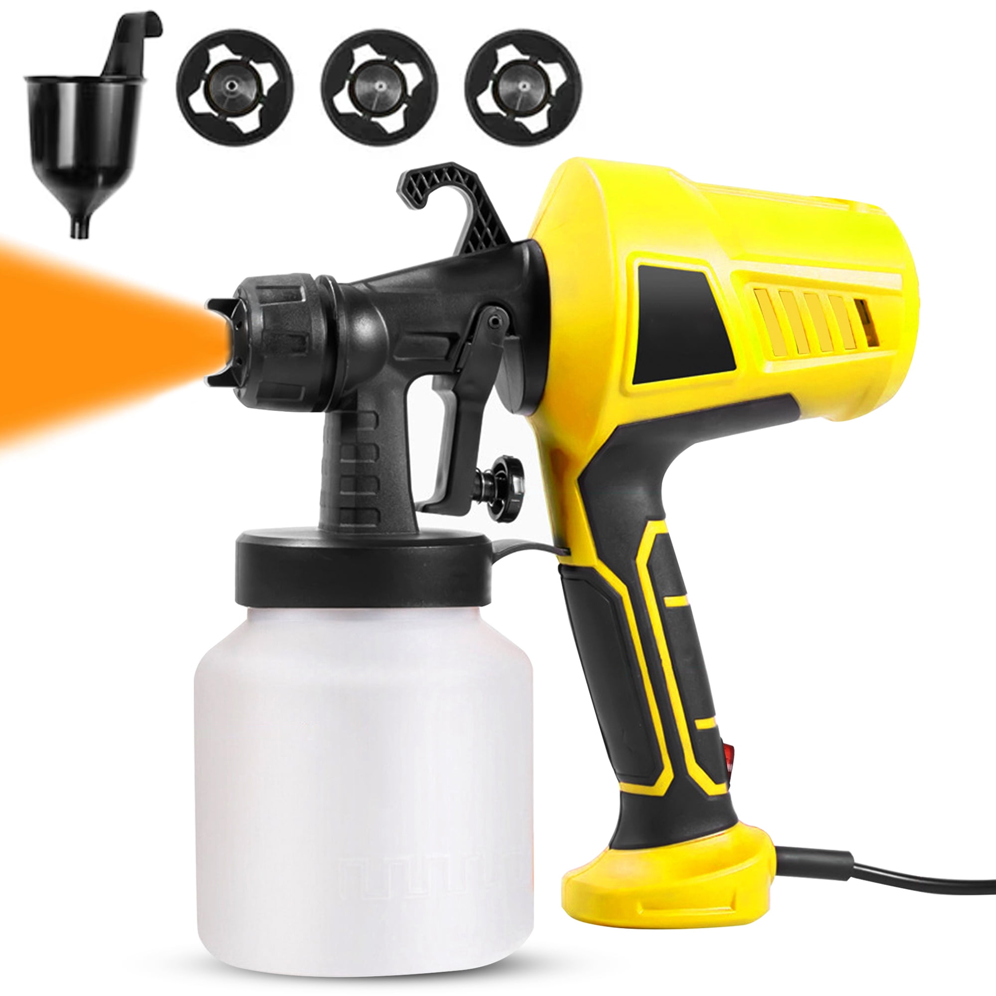 Paint Sprayer, 500W Handheld Electric Paint Sprayer with 3 Nozzles, 3 Patterns with 800ml Container, Easy to Clean, for Furniture, DIY Works,Home Fence