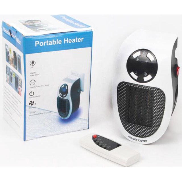 500W Portable Electric Heater Plug in Wall Heater Desktop Household