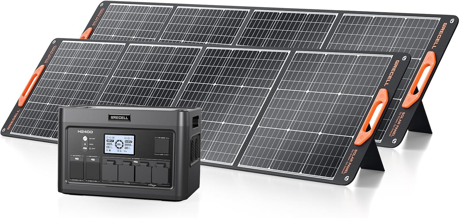 500W Portable Power Station, GRECELL Solar Generator 519Wh (Peak 1000W