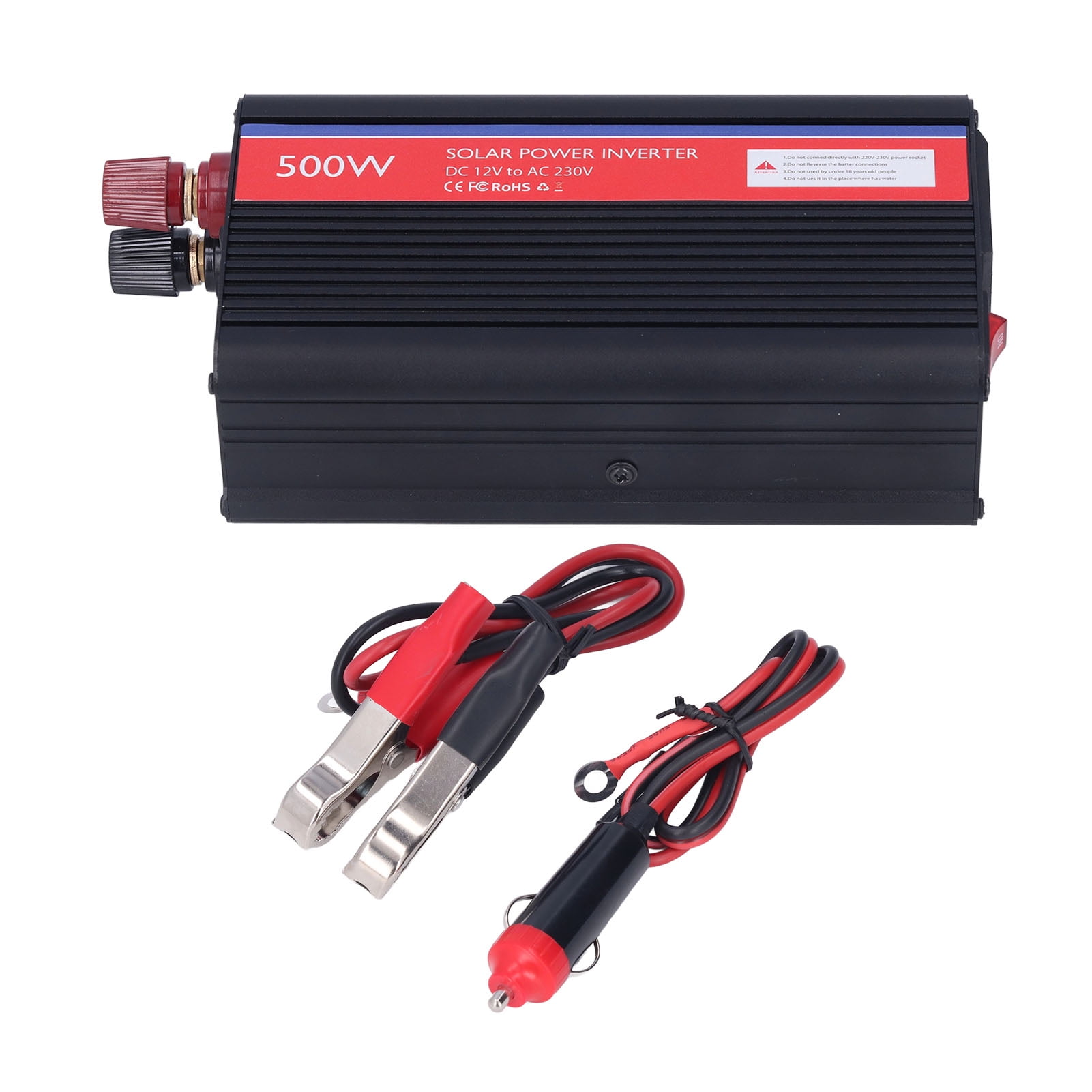 500W Power Inverter - 12V DC to 230V AC Converter with Safe Protection ...