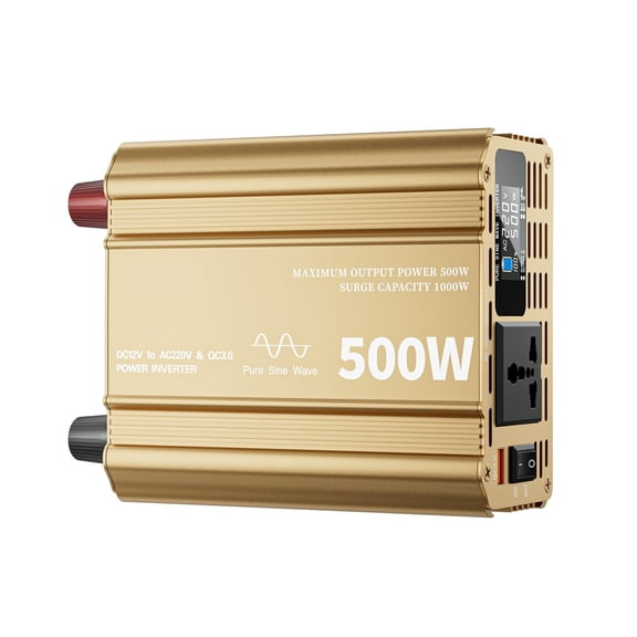 500W Pure Sine Wave Power Inverter DC 12V And AC 220 With LCD Display ,Advanced Charging Protection Design
