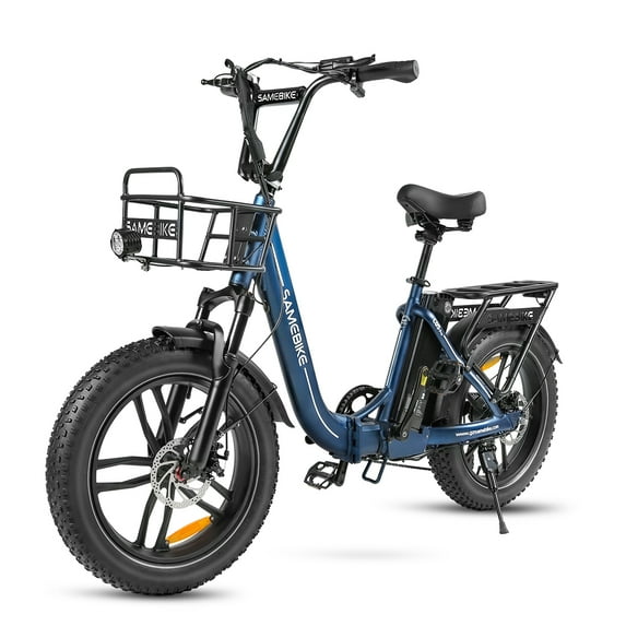 C05 Pro Adult Electric Bicycle, 20" Fat Tire Electric Mountain Bike 20MPH , Range 50 Miles, Foldable Electric Bike, 36V 13Ah Battery with Bike Basket and Cargo Rack, Commuter Bike