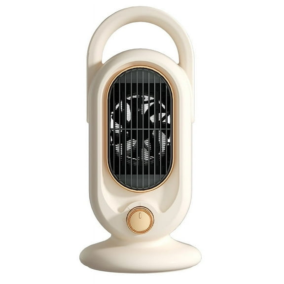 500W Space Electric Small Heater for Home&Office Indoor Use on Desk, Portable|Manual Thermostat|Noiseless|Tip-Over Protection with Safety Power Switch PTC BLACK
