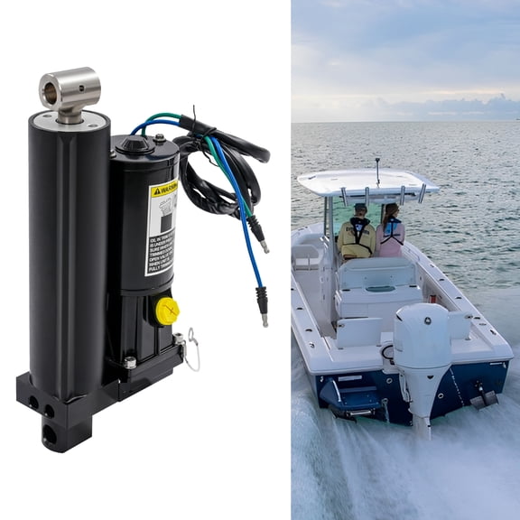 500W Stable Installable Outboard Power Tilt & Trim Assembly Black Electric Outboard Power Trim Unit for Water Transportation Vehicles