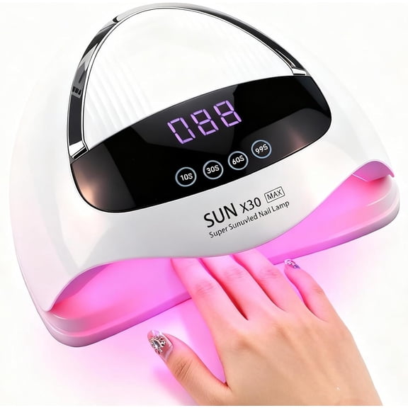 500W UV LED  Lamp, 90 LEDs Gel  Dryer for  Curing with LCD Display, 4 Timer Settings & Auto Sensor, Salon-Grade  Light for  and  Salon Use
