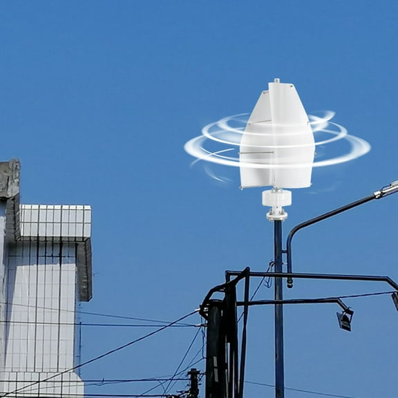 500W Vertical Axis Wind Turbine with Helical Design, Low Noise, Durable Aluminum Alloy Blades, 12V/24V for Home, Business, and Industrial Use