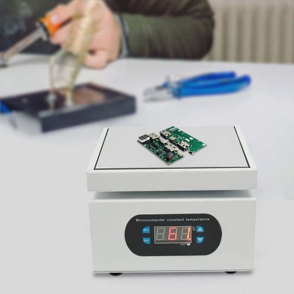 500W White Square Electric Soldering Hot Plate LED Microcomputer Preheating Welder Hot Plate 5.91*5.91