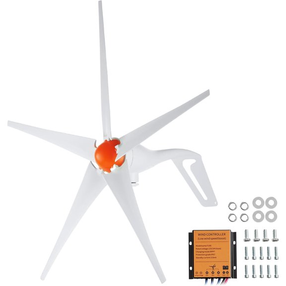 500W Wind Turbine Generator, 12V Wind Turbine Kit, 5-Blade Wind Power Generator with MPPT Controller, Adjustable Windward Direction & 2.5m/s Start Wind Speed, Suitable for Home, Farm, RVs, Boats