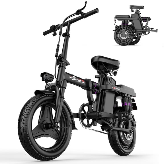 ASKGO 749W Foldable Electric Bike for Adults and Teen ,48V 15AH Two-person electric bike, 25Mph&30Miles, multi-shock absorption provides higher comfort,365 pounds,UL2849