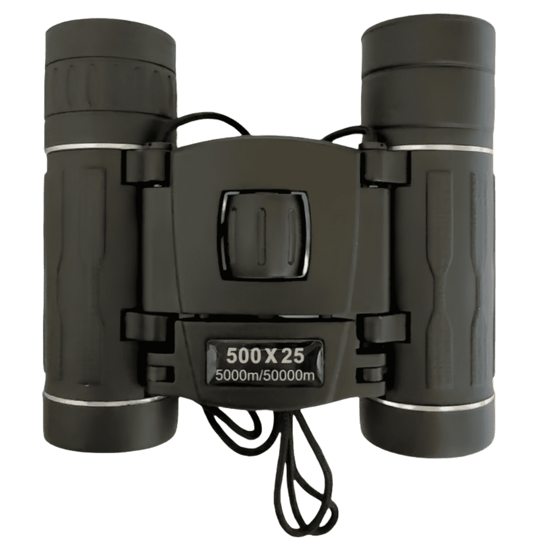 500X25 HD Zoom Portable Powerful Binoculars Long Range BAK4 Telescope Folding FMC Binoculars for Hunting Camping Travel
