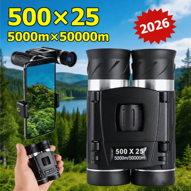 500X25 High Power Binoculars 5000M Long Range Compact Straight ...