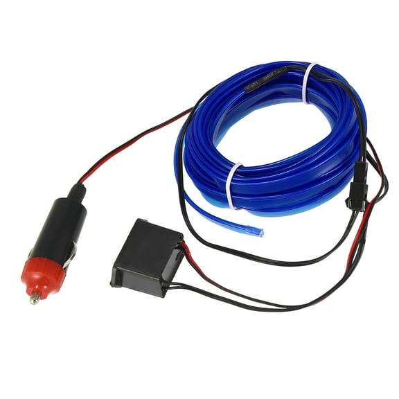 500cm Blue LED EL Wire Neon Strip Light Lamp Kit Interior Trim Dash Atmosphere with Power Driver for Vehicle