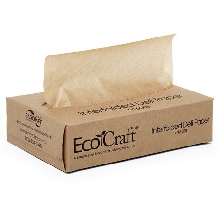 500ea - 8 X 10-3/4 Kraft Interfolded Dry Wax Deli Paper by Paper Mart