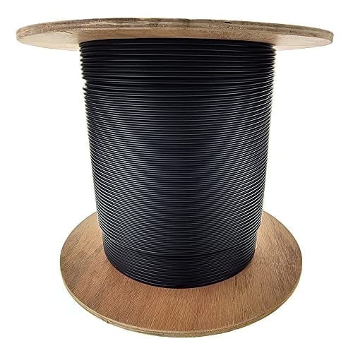 500ft Black Armored 6 Strand Fiber Optic Cable OM1 62.5/125, Corning InfiniCor, Indoor/Outdoor Riser Rated