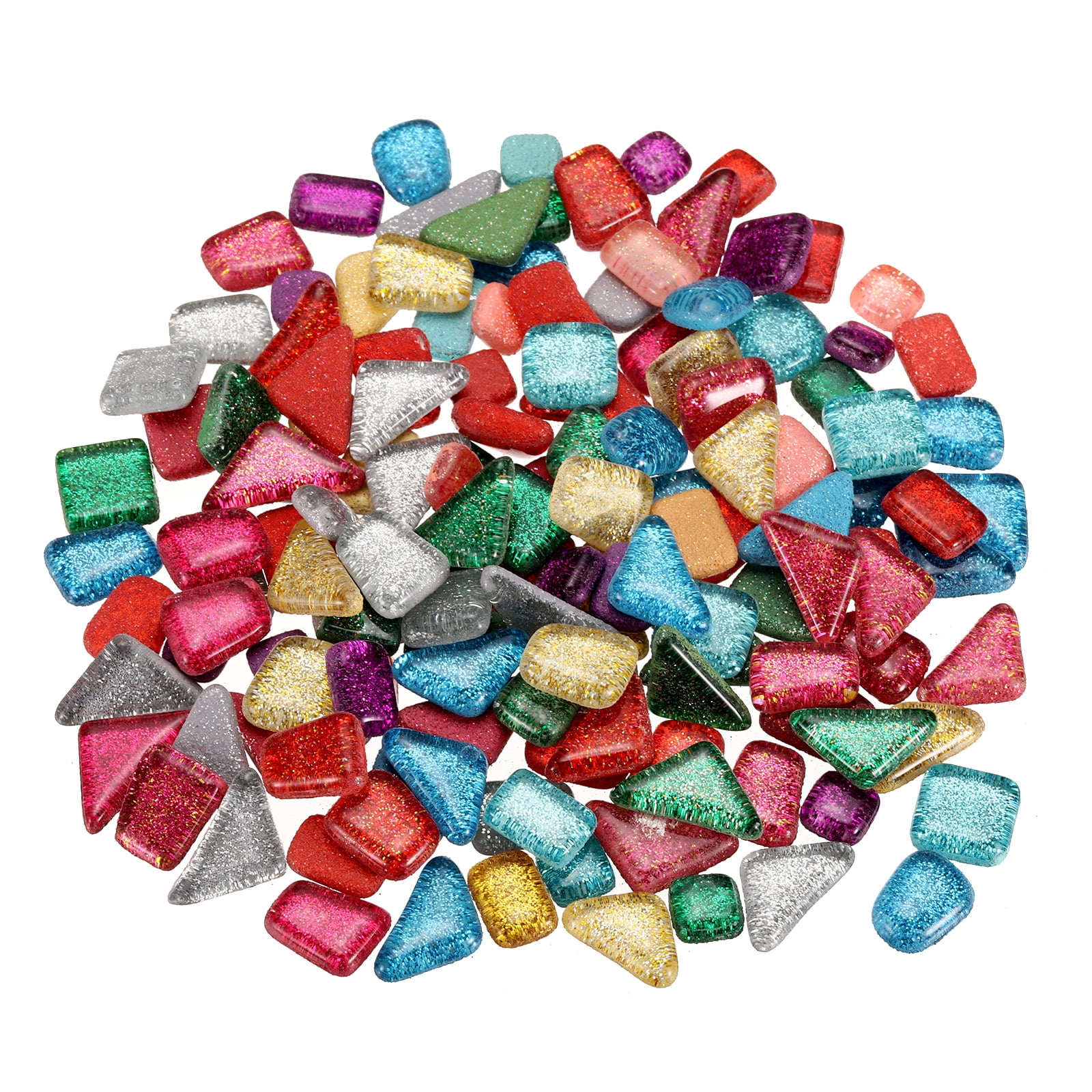 500g/1.1lb Irregular Glass Mosaic Tile, 400 Pcs, 4 Shapes