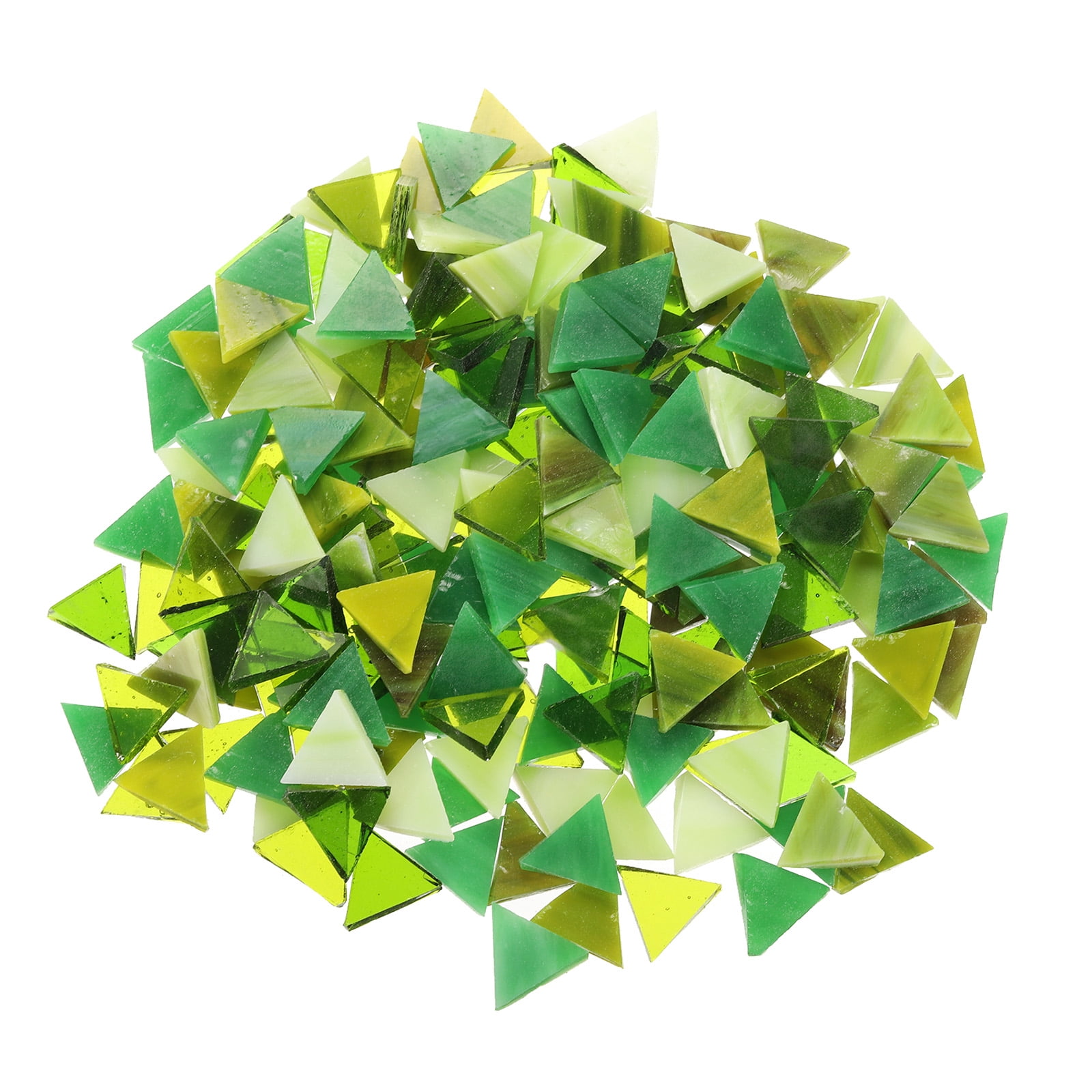 500g/1.1lb Mixed Color Triangle Mica Mosaic Tile, 725 Pcs, Mixed Green