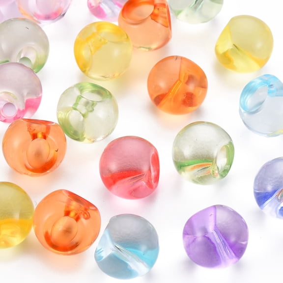 500g 1-Hole Transparent Acrylic Buttons Round Mixed Color 13.5x13mm Hole: 3mm about 365pcs/500