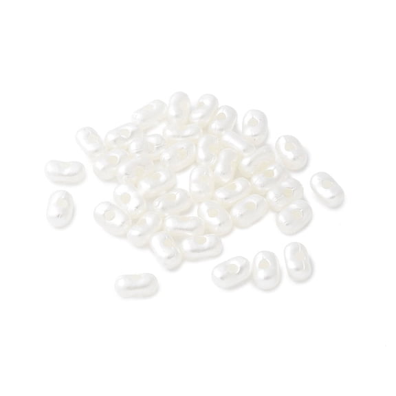 500g Imiattion Beads Peanut White 6.5x4x3mm Hole: 1.6mm 12500pcs/500g