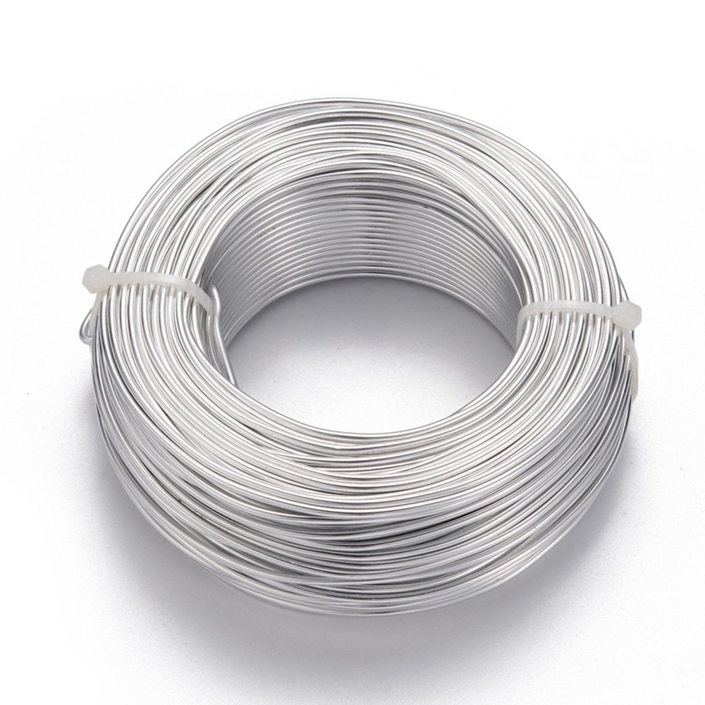 500g Aluminum Wire Flexible Craft Wire for Beading Jewelry Doll Craft Making Silver 12 Gauge 2.0mm 55m/500g(180.4 Feet/500g)