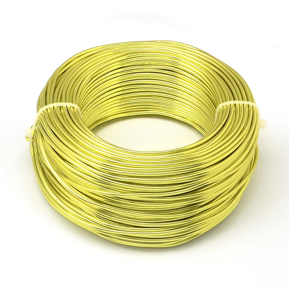 500g Anodized Aluminum Wire Bendable Metal Craft Wire Flexible Craft Wire for Beading Jewelry Craft Making Green Yellow 20 Gauge 0.8mm 300m/500g(984.2 Feet/500g)