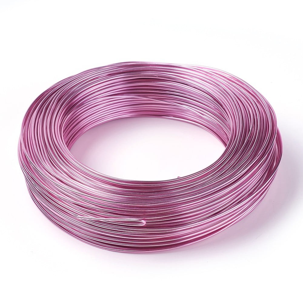 500g Anodized Aluminum Wire Bendable Metal Craft Wire Flexible Craft Wire for Beading Jewelry Craft Making Hot Pink 12 Gauge 2.0mm 55m/500g(180.4 Feet/500g)