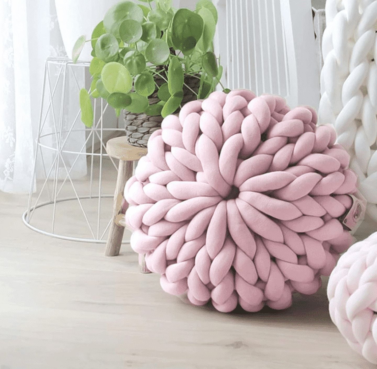 500g Arm Knitting Yarn for Chunky Braided Knot Throw Blanket DIY, Soft Extra Cotton Washable Tube Bulky Giant Yarn