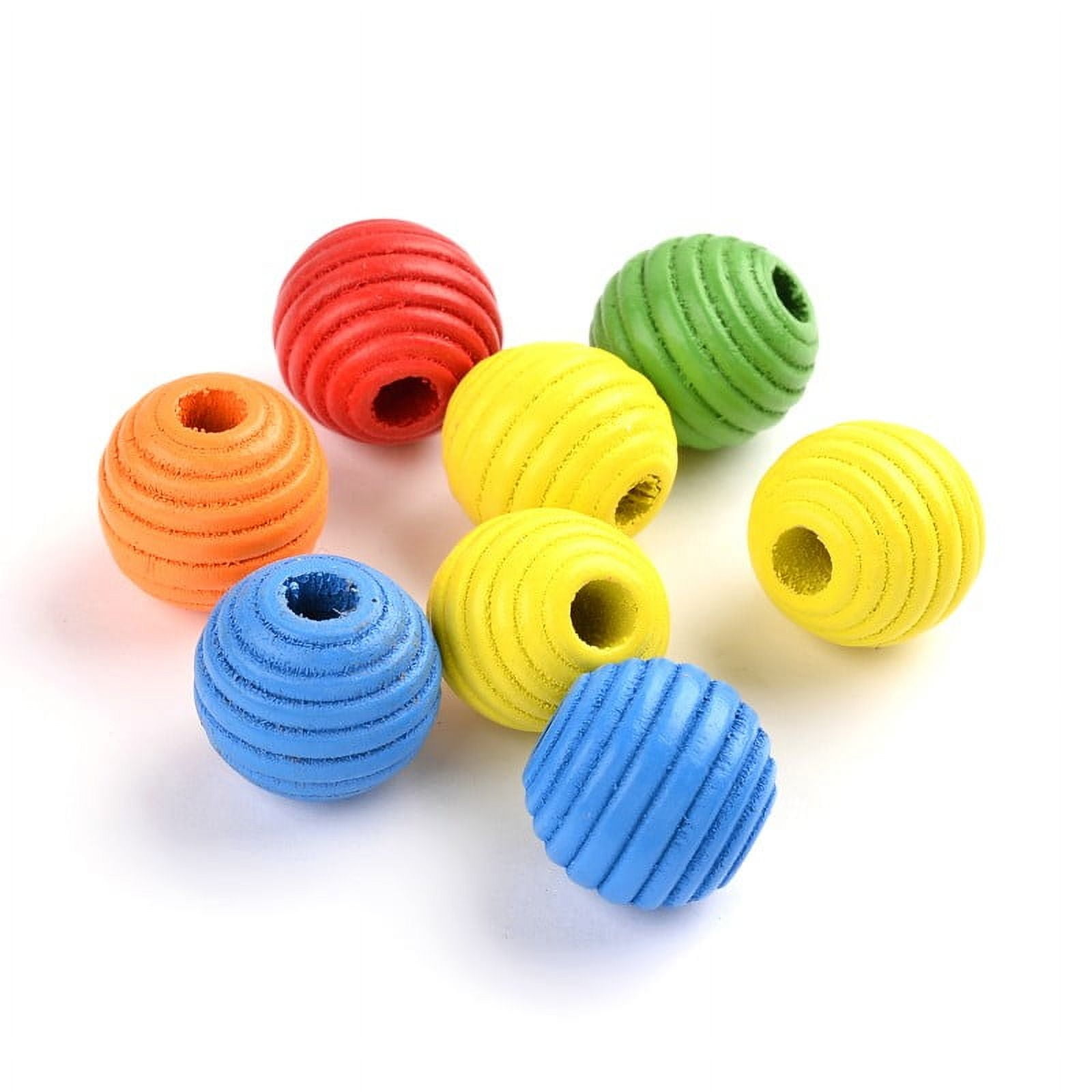 500g Dyed Natural Wood Beehive Beads Round Mixed Color 20x18.5mm Hole: 6mm about 234pcs/500g