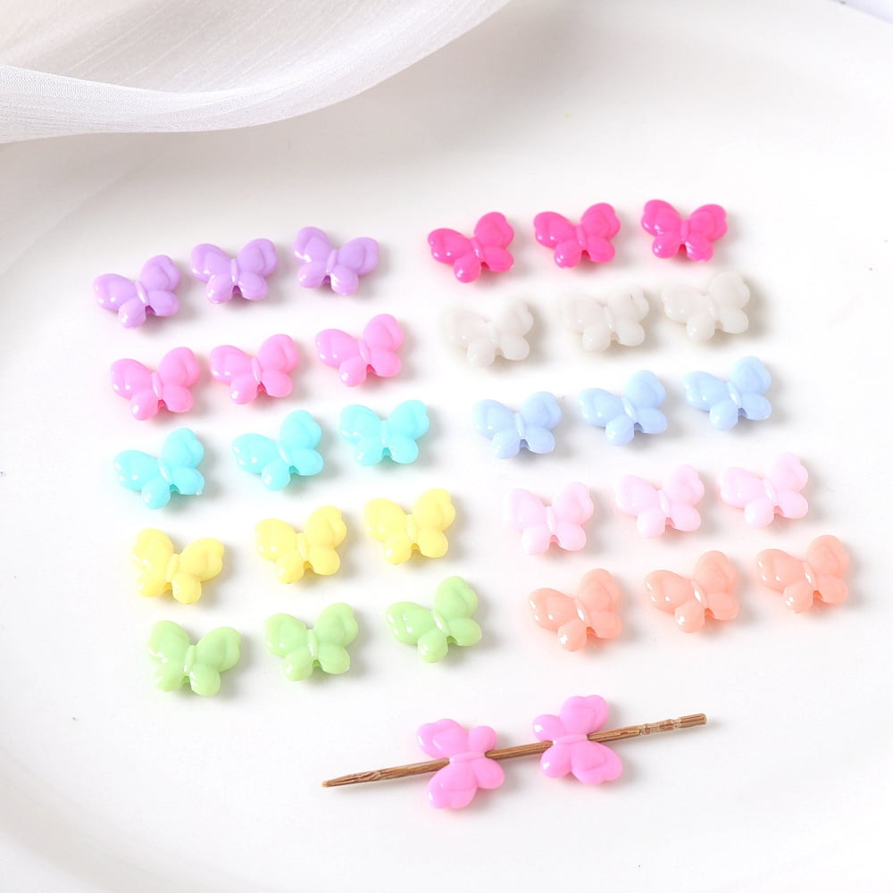 500g Opaque Acrylic Beads Bowknot Mixed Color 15mm Hole: 2mm about 1350pcs/500g