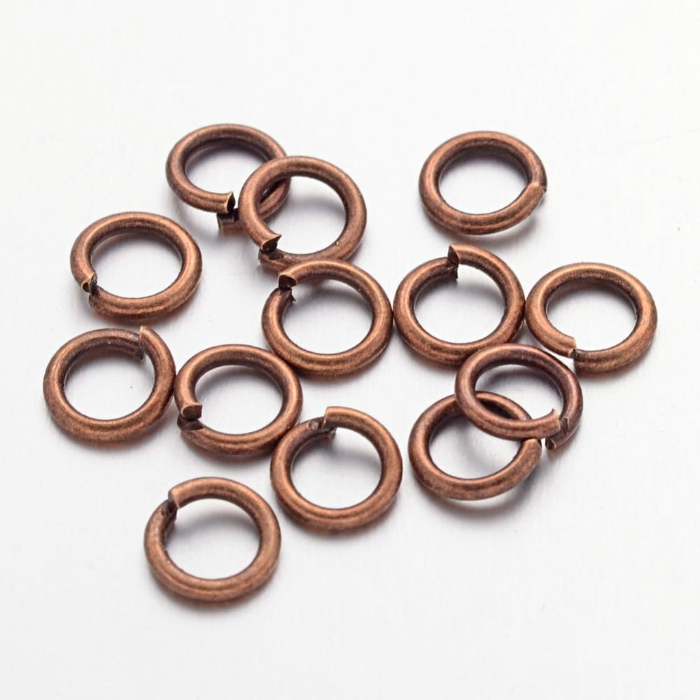 500g Open Jump Rings Brass Jump Rings Cadmium Free & Lead Free Red Copper 6x1mm 18 Gauge Inner Diameter: 4mm 4160pcs/500g