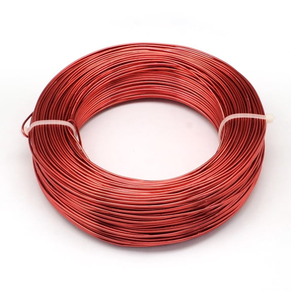 500g Round Aluminum Wire, Bendable Metal Craft Wire, for DIY Jewelry Craft Making, Red, 10 Gauge, 2.5mm, 35m/500g(114.8 Feet/500g)