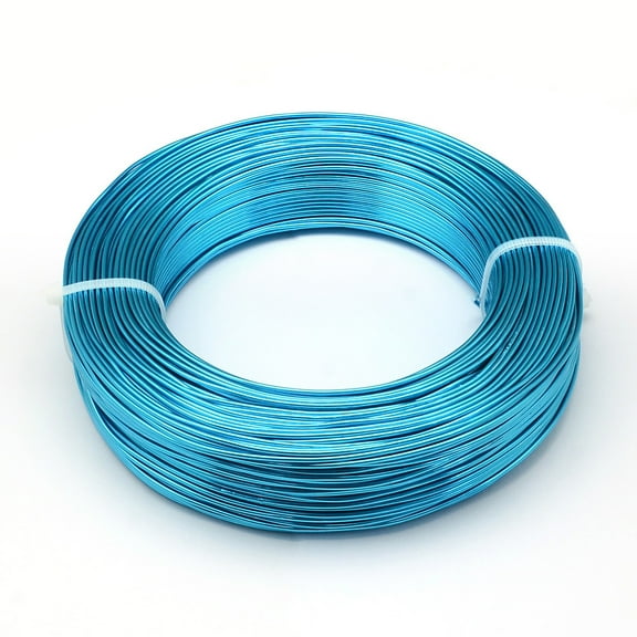 500g Round Anodized Aluminum Wire Bendable Metal Craft Wire for DIY Jewelry Craft Making Dodger Blue 9 Gauge 3.0mm 25m/500g(82 Feet/500g)