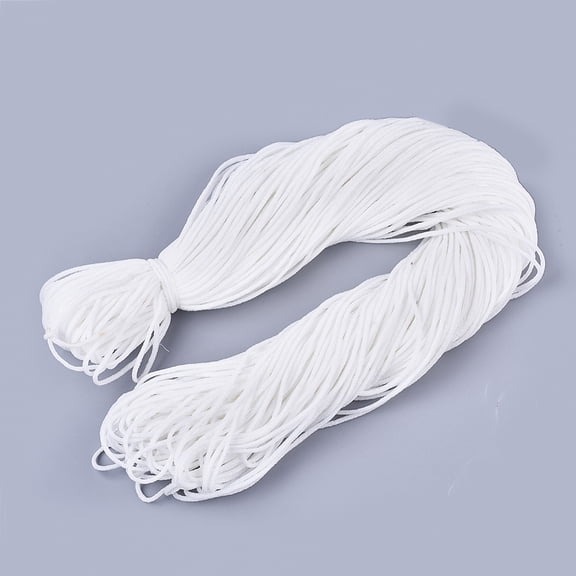 500g Round Polyester & Spandex Elastic Band for Mouth Cover Ear Loop Mouth Cover Elastic Cord DIY Disposable Mouth Cover Material White 2.5~3mm about 459.31~524.93 yards(420~480m)/500g
