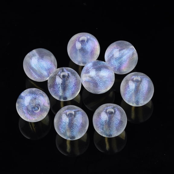 500g Transparent Acrylic Beads Glitter Powder Round Clear 11.5x11mm Hole: 2mm 520pcs/500g