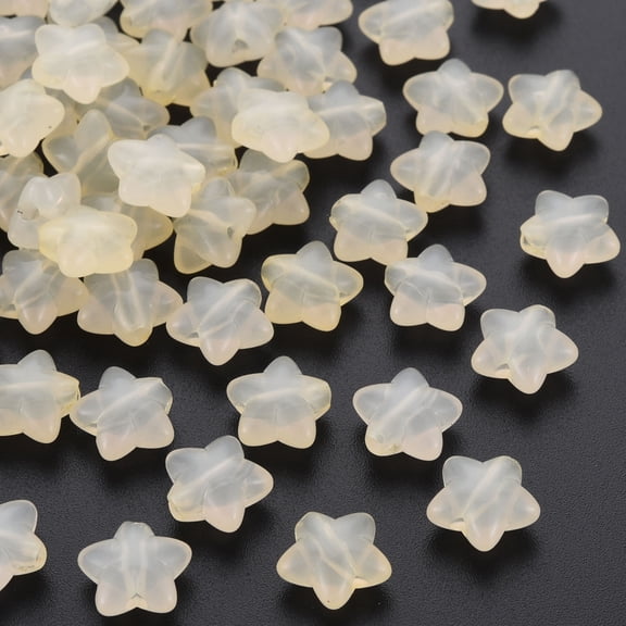 500g Transparent Acrylic Beads Imitation Jelly Star Beige 10x10.5x6mm Hole: 1.6mm 1690pcs/500g