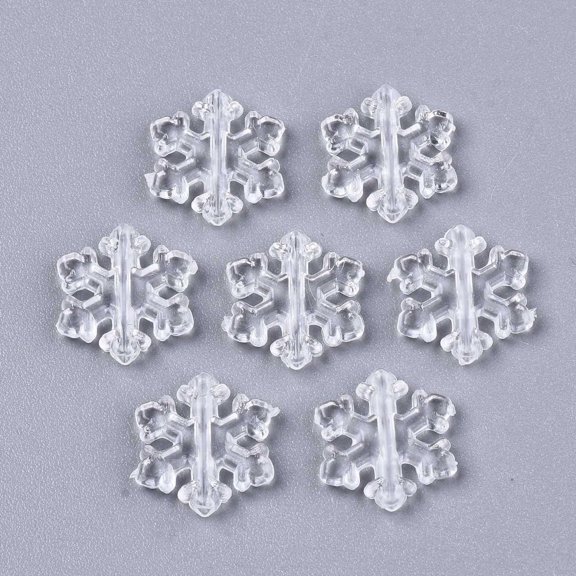 500g Transparent Acrylic Beads Snowflake Clear 12.5x12x2.5mm Hole: 1.2mm about 2500pcs/500g