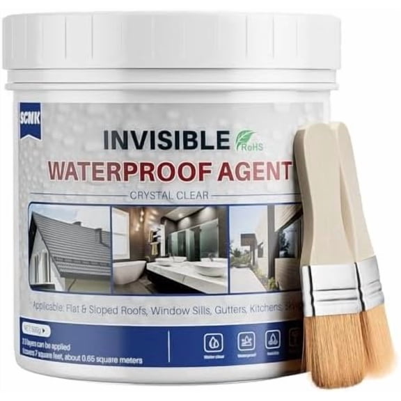 500g Transparent Coating, Water Based Clear Liquid Water Proof Sealant Repair Leaks, Invisible Agent for Indoor and Outdoor Use