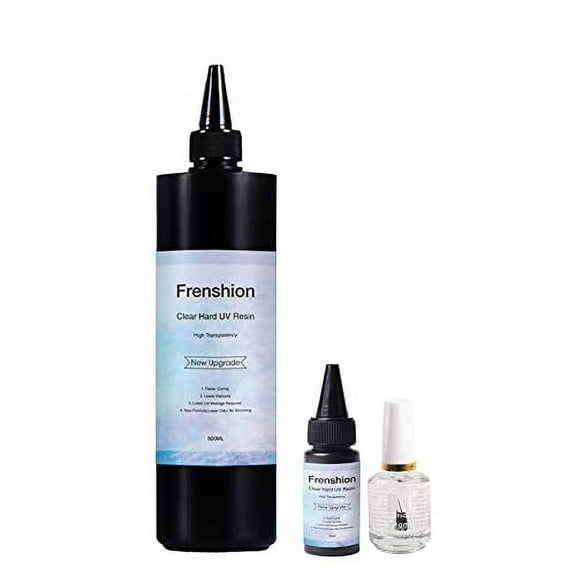 500g UV Resin+30g-Upgrade I Minute Quick Cure! Hard Type Crystal Clear Epoxy Resin, UV Glue Ultraviolet Curing, Solar Cure Sunlight Activated Resin Adhesive Glue For Jewelry Making+15ML Shine Oil