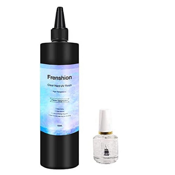 500g UV Resin-Upgrade I Minute Quick Cure! Hard Type Crystal Clear Epoxy Resin, UV Glue Ultraviolet Curing, Solar Cure Sunlight Activated Resin Clear Adhesive Glue For Jewelry Making+15ML Shine Oil