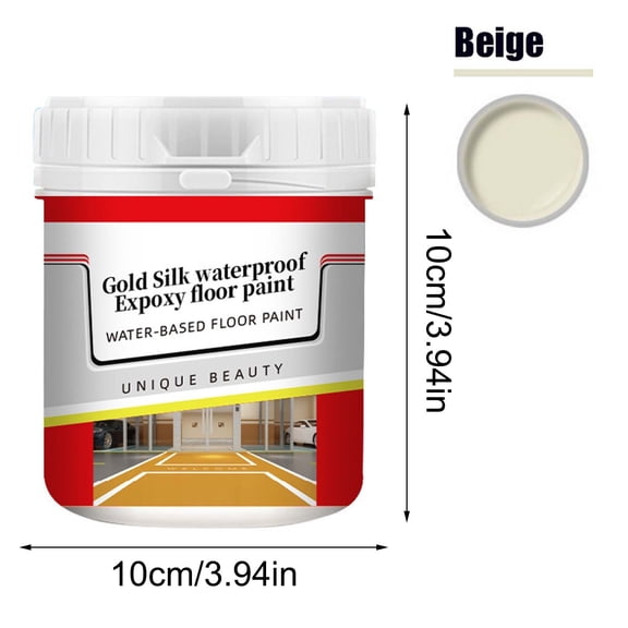500g Water-Based Epoxy Floor Paint, Non-Slip Waterproof Garage Floor Coating, Concrete Paint for Basement Bathroom Kitchen Balcony, Durable Scratch-Resistant Surface Coating