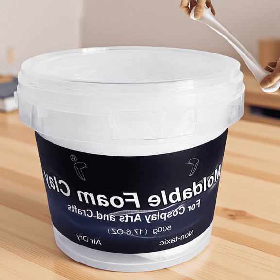 500g White Air Dry Foam Clay for Costumes, Lightweight Moldable Sculpting Clay, Flexible and Sandable