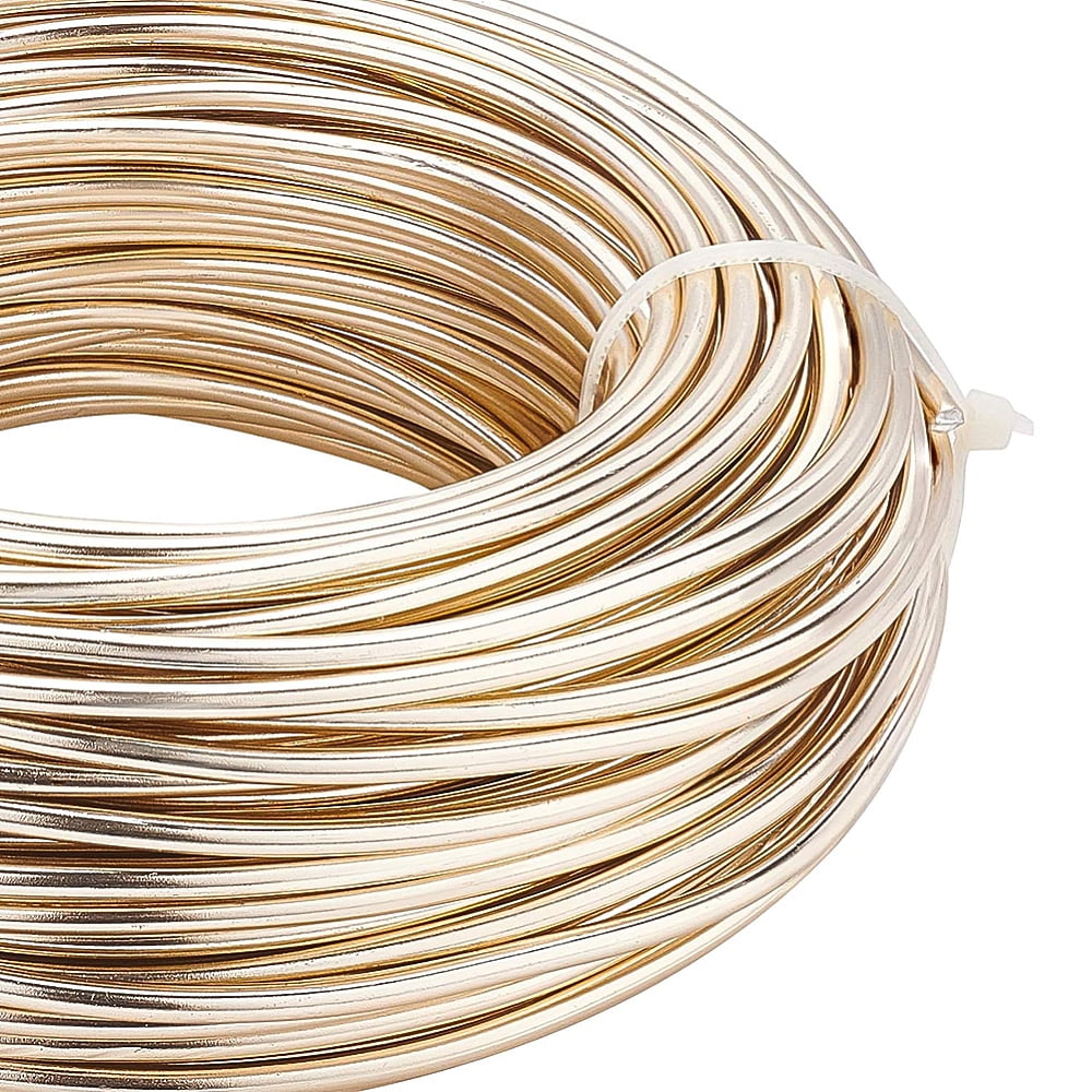 500gs 9 Gauge(3mm) Aluminum Wire 82 Feet(25m) Bendable Metal Sculpting Wire Jewelry Craft Wire for Bonsai Trees Floral Arts Crafts Making Champagne Yellow