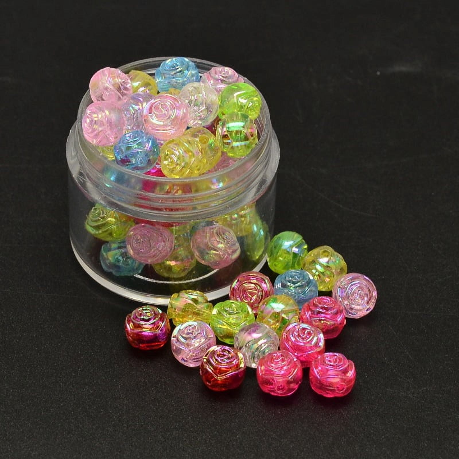 500gs AB color Flower Electroplated Transparent Acrylic Beads Mixed color 8x7mm Hole: 1mm about 2000pcs/500g