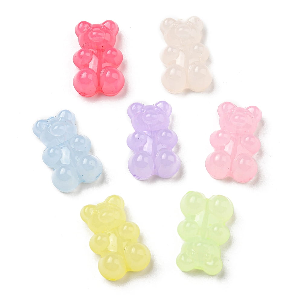 500gs Acrylic Beads Bear Mixed color 18.5x12x7.5mm Hole: 1.6mm 520pcs ...