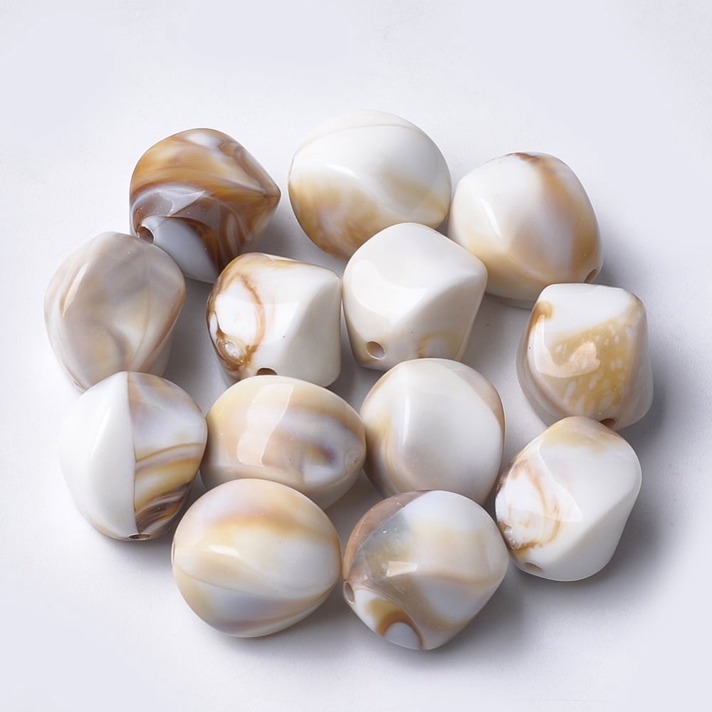 500gs Acrylic Beads Imitation style Nuggets Linen 15.5x12x12mm Hole: 1.8mm about 310pcs/500g