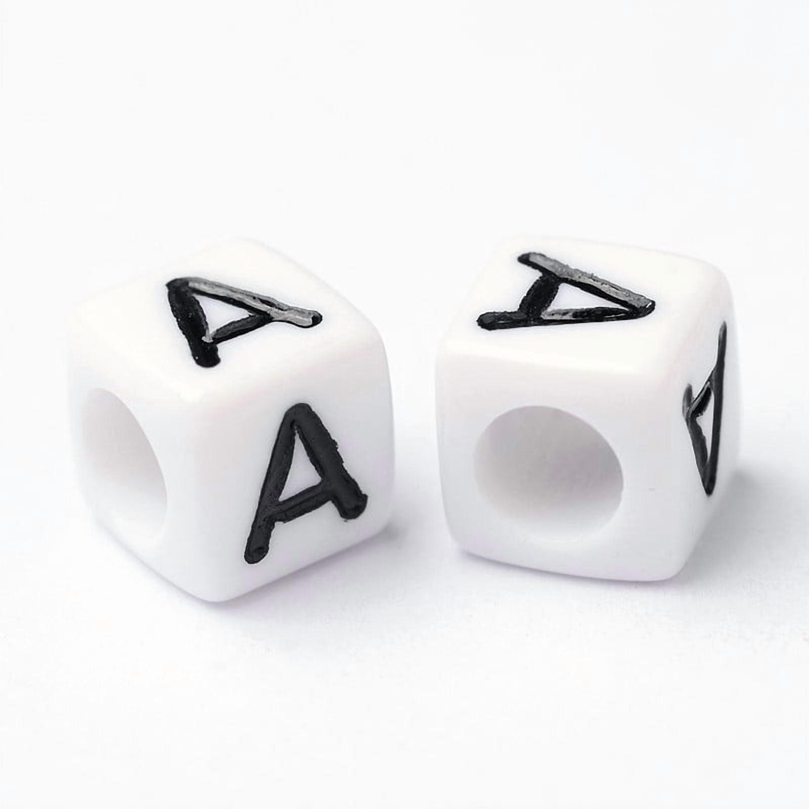 500gs Acrylic Letter beads Letter A Cube 6mm in diameter about 2600pcs hole: about 3.2mm 2600pcs/500g