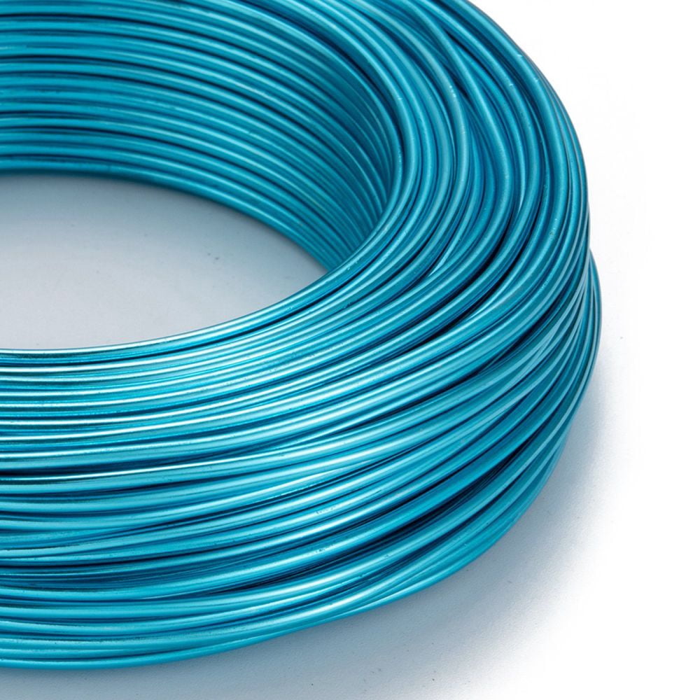 500gs Anodized Aluminum Wire Bendable Metal Craft Wire Flexible Craft Wire for Beading Jewelry Craft Making Dark Turquoise 12 Gauge 2.0mm 55m/500g(180.4 Feet/500g)
