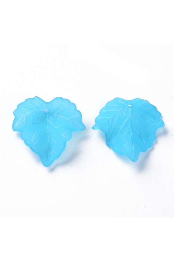 500gs Autumn Theme Transparent Frosted Acrylic Pendants Maple Leaf Mixed color 24x22.5x3mm Hole: 1mm about 962pcs/500g