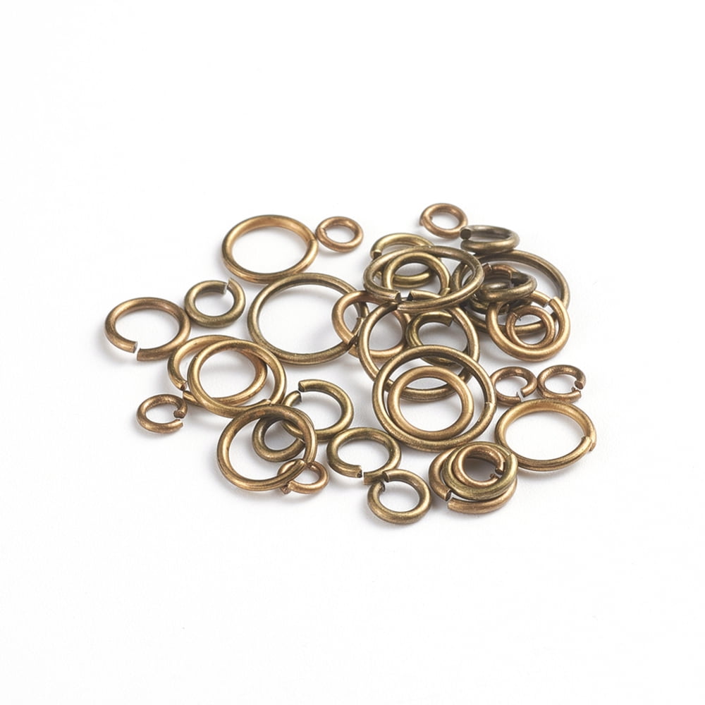 500gs Brass Open Jump Rings Round Bronze 4~10x0.8~1mm Inner Diameter: 2.4~8mm
