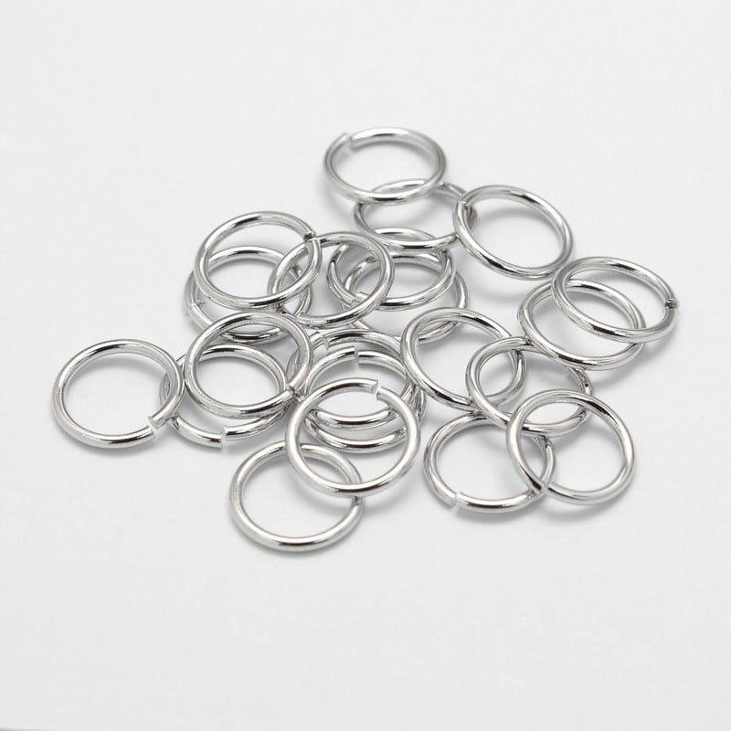 500gs Brass Open Jump Rings Saw Cut Seamless Round Cadmium Free Platinum 10x1mm 18 Gauge Inner Diameter: 8mm Hole: 8mm about 2631pcs/500g