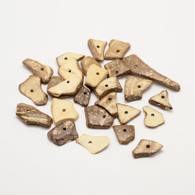 500gs Dyed Chip Coconut Beads BurlyWood 14~31x8~13x2~4mm Hole: 1.5~2mm about 882pcs/500g